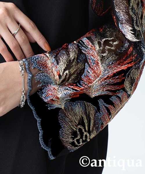 antiqua(アンティカ)の「刺繍デザイントップス(Tシャツ/カットソー・レディース・ブラック・FREE)」の15枚目の写真