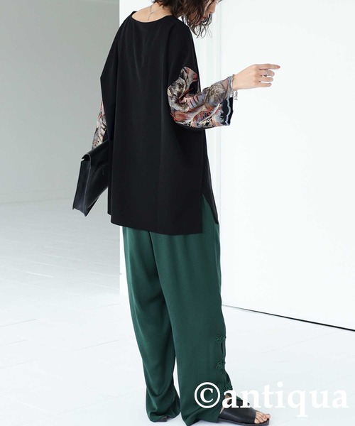 antiqua(アンティカ)の「刺繍デザイントップス(Tシャツ/カットソー・レディース・ブラック・FREE)」の19枚目の写真