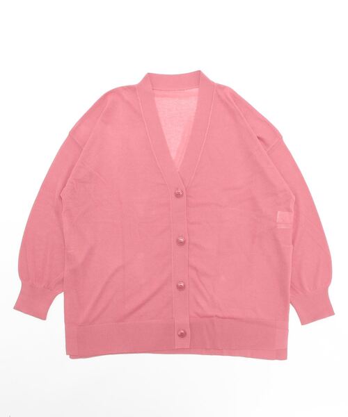 Re:EDIT（リエディ）の「[サステナブル][接触冷感]麻タッチシアーニットカーディガン（カーディガン/ボレロ・レディース・ブラック/ピンク/ブルー/グリーン/ホワイト/オレンジ/ブラック系その他/ブラウン/ホワイト系その他/ベージュ/チャコールグレー/ライトピンク・MEDIUM/LARGE）」の10枚目の写真