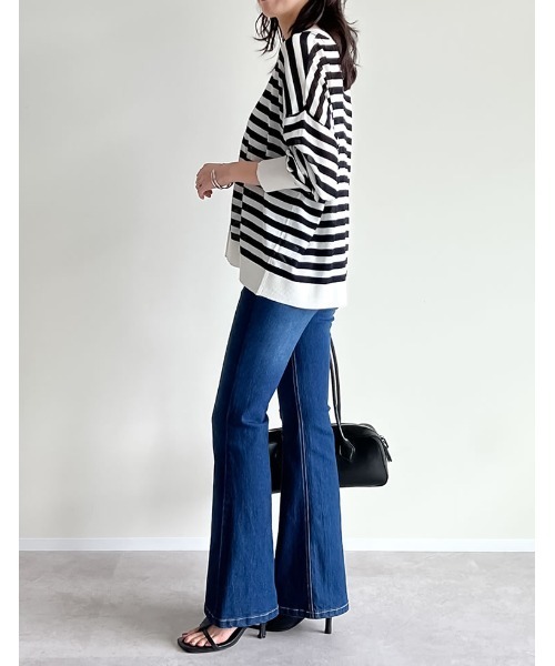 Re:EDIT（リエディ）の「[サステナブル][接触冷感]麻タッチシアーニットカーディガン（カーディガン/ボレロ・レディース・ブラック/ピンク/ブルー/グリーン/ホワイト/オレンジ/ブラック系その他/ブラウン/ホワイト系その他/ベージュ/チャコールグレー/ライトピンク・MEDIUM/LARGE）」の19枚目の写真