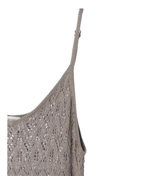 earth music&ecology（アースミュージックアンドエコロジー）の「クロッシェ編キャミワンピース（ワンピース・レディース・ブラウン/グレイッシュベージュ・FREE）」の21枚目の写真