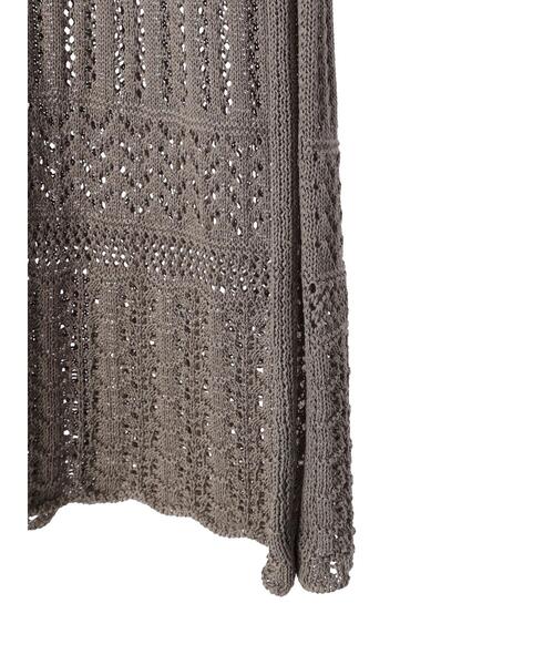 earth music&ecology（アースミュージックアンドエコロジー）の「クロッシェ編キャミワンピース（ワンピース・レディース・ブラウン/グレイッシュベージュ・FREE）」の14枚目の写真