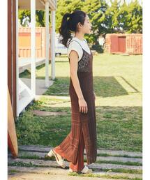 earth music&ecology | クロッシェ編キャミワンピース(ワンピース)