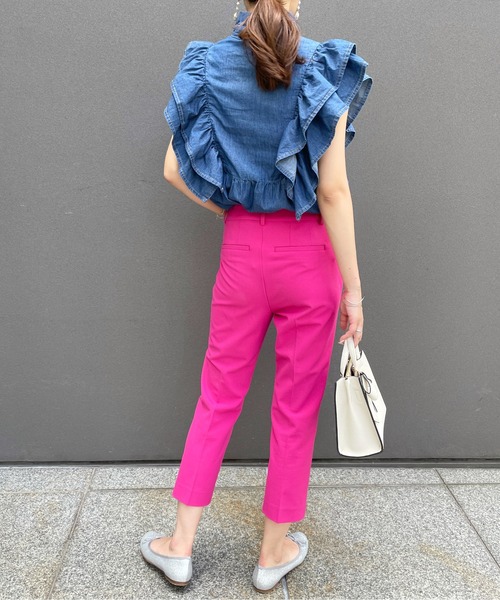 StyleSea(スタイルシー)の「デニムヨークフリルノースリーブブラウス(シャツ/ブラウス・レディース・ライトブルー/ブルー・MEDIUM)」の14枚目の写真