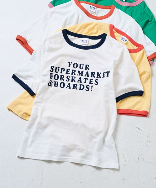 FREAK'S STORE（フリークスストア）の「フロッキーリンガーTEE（Tシャツ/カットソー・レディース・オフホワイト/イエロー/グリーン/その他9・ﾌﾘ-）」の2枚目の写真