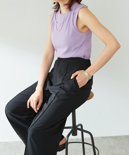 COLLAGE GALLARDAGALANTE（コラージュガリャルダガランテ）の「レイヤードタンクトップ（タンクトップ・レディース・ブラック/パープル・FREE）」の13枚目の写真