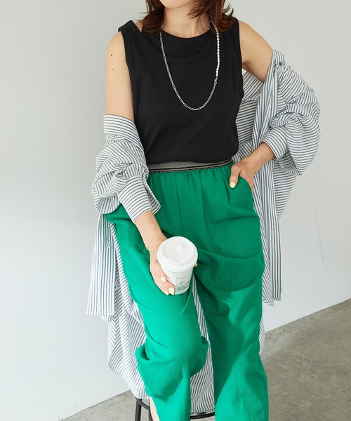 COLLAGE GALLARDAGALANTE（コラージュガリャルダガランテ）の「レイヤードタンクトップ（タンクトップ・レディース・ブラック/パープル・FREE）」の19枚目の写真