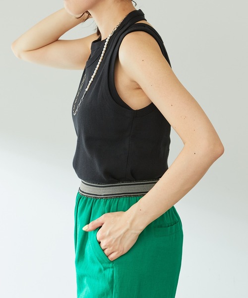 COLLAGE GALLARDAGALANTE（コラージュガリャルダガランテ）の「レイヤードタンクトップ（タンクトップ・レディース・ブラック/パープル・FREE）」の16枚目の写真