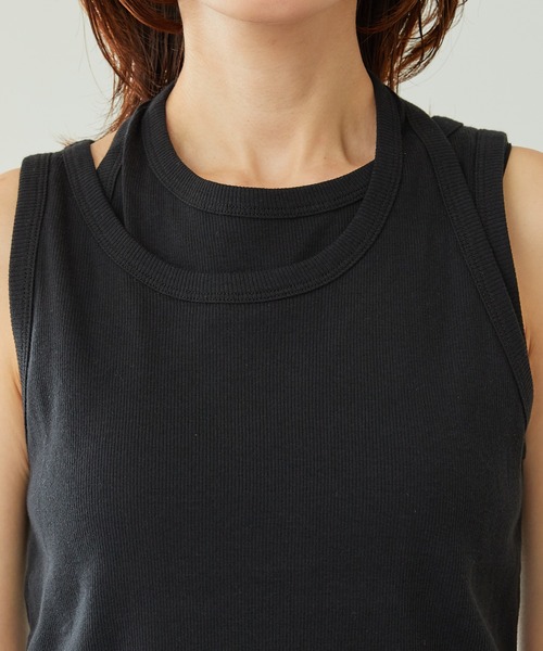 COLLAGE GALLARDAGALANTE（コラージュガリャルダガランテ）の「レイヤードタンクトップ（タンクトップ・レディース・ブラック/パープル・FREE）」の7枚目の写真