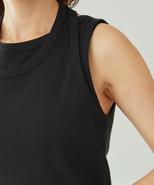 COLLAGE GALLARDAGALANTE（コラージュガリャルダガランテ）の「レイヤードタンクトップ（タンクトップ・レディース・ブラック/パープル・FREE）」の12枚目の写真