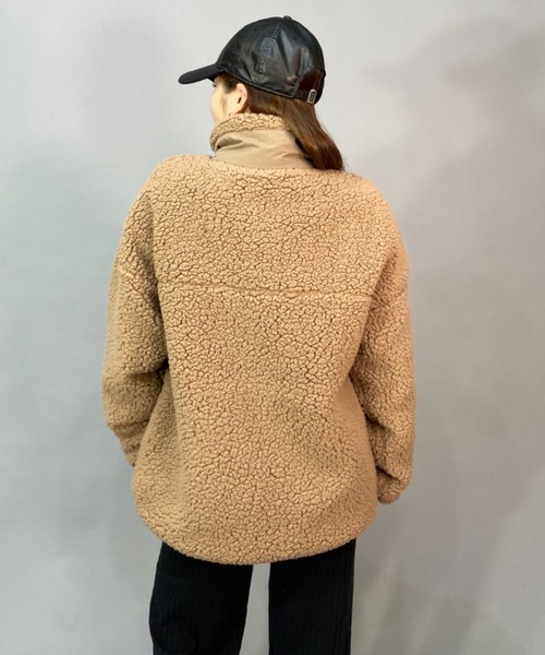 ROXY(ロキシー)の「ROXY/ロキシー ビッグシルエット/オーバーサイズ/無地ボアジャケット RZP224019(その他アウター・レディース・カーキ/ブラック/ベージュ/ホワイト・M/L)」の8枚目の写真