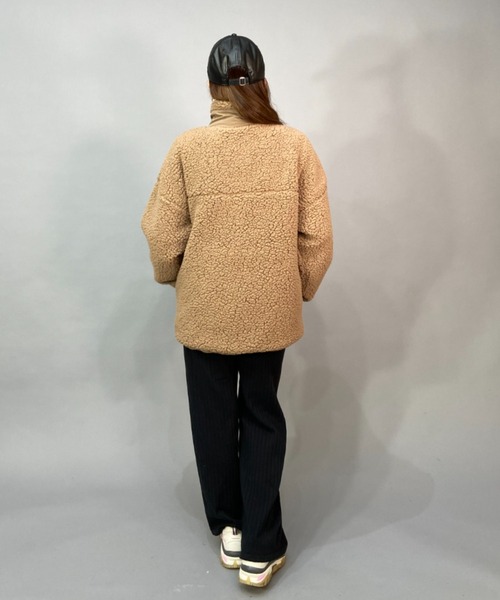 ROXY(ロキシー)の「ROXY/ロキシー ビッグシルエット/オーバーサイズ/無地ボアジャケット RZP224019(その他アウター・レディース・カーキ/ブラック/ベージュ/ホワイト・M/L)」の11枚目の写真