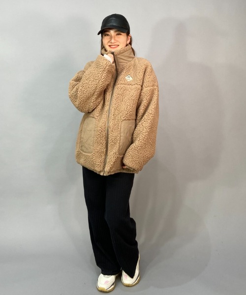 ROXY(ロキシー)の「ROXY/ロキシー ビッグシルエット/オーバーサイズ/無地ボアジャケット RZP224019(その他アウター・レディース・カーキ/ブラック/ベージュ/ホワイト・M/L)」の9枚目の写真