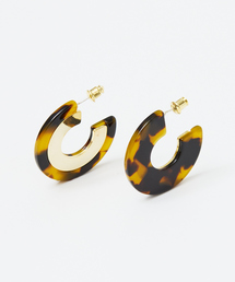 Abahouse Devinette | 【sauvage peau】べっ甲メタルフープピアス(ピアス（両耳用）)