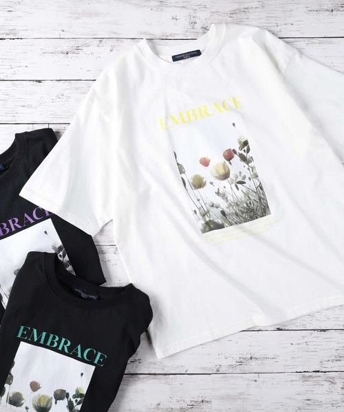 HONEYSUCKLE ROSE（ハニーサックルローズ）の「【HONEYSUCKLE ROSE】フォトプリントＴシャツ（Tシャツ/カットソー・レディース・ホワイト/ブラック/ブラック×パープル・M/L）」の12枚目の写真