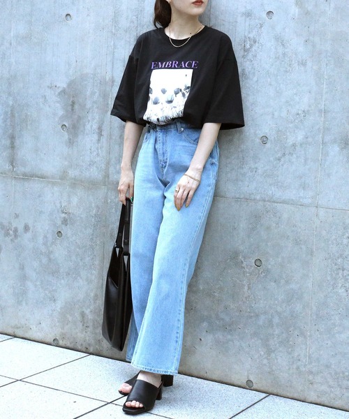 HONEYSUCKLE ROSE（ハニーサックルローズ）の「【HONEYSUCKLE ROSE】フォトプリントＴシャツ（Tシャツ/カットソー・レディース・ホワイト/ブラック/ブラック×パープル・M/L）」の18枚目の写真