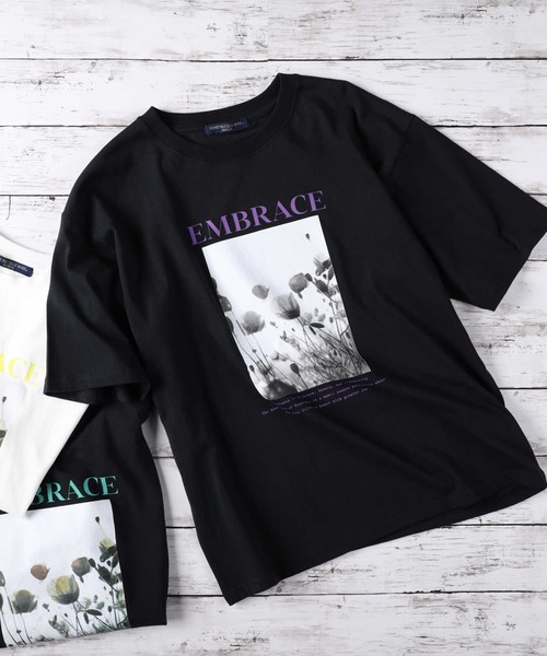 HONEYSUCKLE ROSE（ハニーサックルローズ）の「【HONEYSUCKLE ROSE】フォトプリントＴシャツ（Tシャツ/カットソー・レディース・ホワイト/ブラック/ブラック×パープル・M/L）」の19枚目の写真