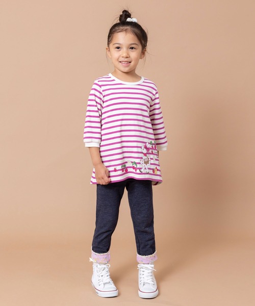 KP（ケーピー）の「デニム風ニットツイルパンツ(100～130cm)（デニムパンツ・キッズ・ブラック/ブルー系その他/パープル・110cm/100cm/120cm/130cm）」の3枚目の写真