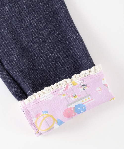 KP（ケーピー）の「デニム風ニットツイルパンツ(100～130cm)（デニムパンツ・キッズ・ブラック/ブルー系その他/パープル・110cm/100cm/120cm/130cm）」の4枚目の写真