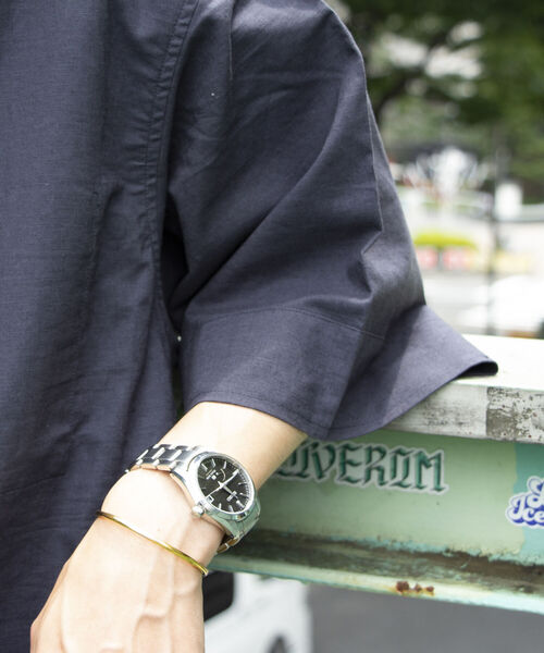 GLOSTER（グロスター）の「【GLOSTER/グロスター】ユーロミリタリー バンドカラービッグシャツ シャツアウター（シャツ/ブラウス・メンズ・キナリ/チャコールグレー/オリーブ・S/M/L）」の21枚目の写真