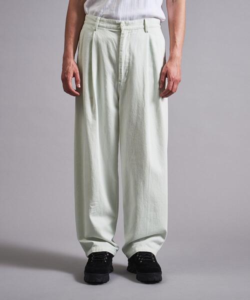MONKEY TIME（モンキータイム）の「＜monkey time＞ BRSH/DRL 1P WIDE PANTS/パンツ（その他パンツ・メンズ・ライム/ナチュラル・M/L/XL）」の21枚目の写真
