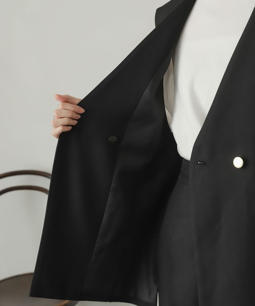 SENSE OF PLACE by URBAN RESEARCH(センスオブプレイスバイアーバンリサーチ)の「サイドベルトノーカラージレ(ベスト・レディース・ブラウン/ブラック/アイボリー・ONE)」の8枚目の写真