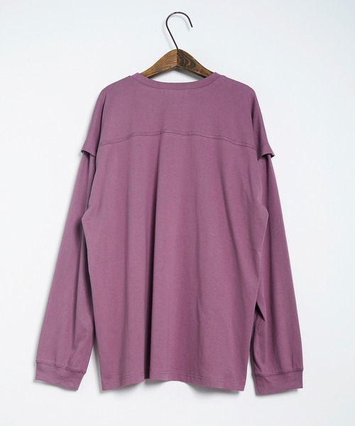 Crisp（クリスプ）の「2wayロングTシャツ（Tシャツ/カットソー・レディース・パープル/アイボリー・FREE）」の17枚目の写真