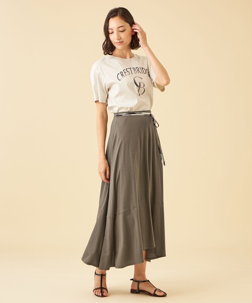 CB CRESTBRIDGE(シービークレストブリッジ)の「リボン付きティアードフレアスカート(スカート・レディース・ブラック/ベージュ系その他7・S/M)」の14枚目の写真