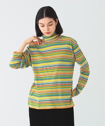 BEAMS BOY | BEAMS BOY / マルチ ボーダー リブ タートルネック カットソー(Tシャツ/カットソー)