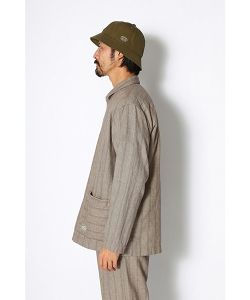 Snow Peak（スノーピーク）の「C/L Merange Stripe Shirt Jacket（カバーオール・メンズ・ブラウン/オリーブ・1/MEDIUM/SMALL/LARGE/X-LARGE）」の6枚目の写真