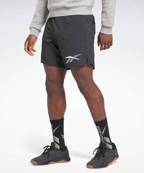 Reebok(リーボック)の「ストレングス グラフィック 2.0 ショーツ / Strength Graphic 2.0 Shorts(その他パンツ・メンズ・ブラック/ブルー・SMALL/MEDIUM/LARGE/X-LARGE/XX-LARGE/X-SMALL/XXX-LARGE)」の2枚目の写真
