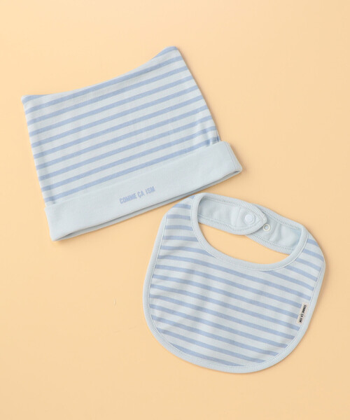 COMME CA ISM（コムサイズム）の「ニットキャップ・スタイ入り　ギフトセット(キャップサイズ42-44cm)（ベビーギフト・キッズ・ホワイト/ベージュ/サックスブルー/ピンク・42-44cm）」の4枚目の写真