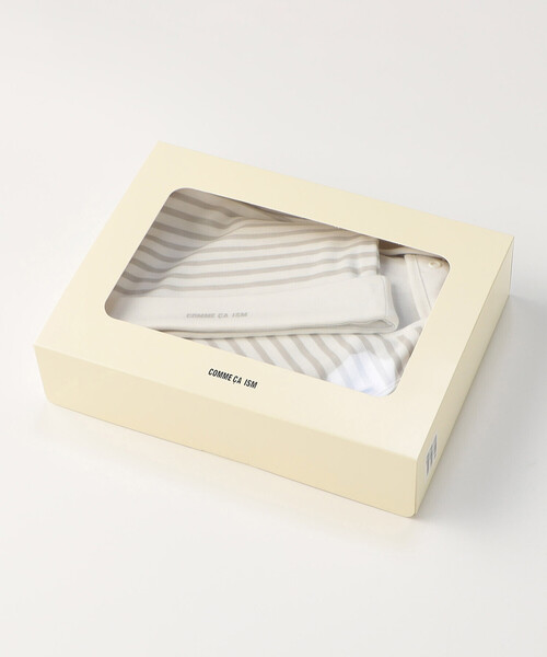 COMME CA ISM（コムサイズム）の「ニットキャップ・スタイ入り　ギフトセット(キャップサイズ42-44cm)（ベビーギフト・キッズ・ホワイト/ベージュ/サックスブルー/ピンク・42-44cm）」の6枚目の写真