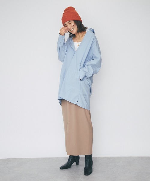 RIVE DROITE（リヴドロワ）の「秋冬スタイルの定番/ニットワッチ（ニットキャップ/ビーニー・レディース・ネイビー/オレンジ・FREE）」の6枚目の写真