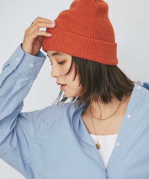 RIVE DROITE（リヴドロワ）の「秋冬スタイルの定番/ニットワッチ（ニットキャップ/ビーニー・レディース・ネイビー/オレンジ・FREE）」の12枚目の写真