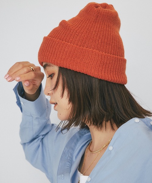 RIVE DROITE（リヴドロワ）の「秋冬スタイルの定番/ニットワッチ（ニットキャップ/ビーニー・レディース・ネイビー/オレンジ・FREE）」の19枚目の写真