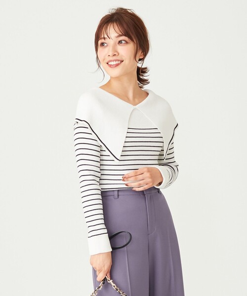 ANY SIS（エニィスィス）の「【洗える】ビックカラーリブ ニット（ニット/セーター・レディース・ピンク系/ブラック系/アイボリー系2・2）」の3枚目の写真