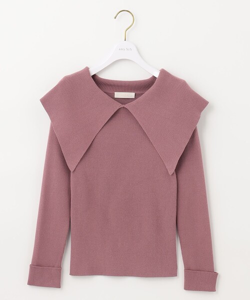 ANY SIS（エニィスィス）の「【洗える】ビックカラーリブ ニット（ニット/セーター・レディース・ピンク系/ブラック系/アイボリー系2・2）」の12枚目の写真