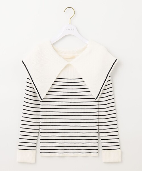 ANY SIS（エニィスィス）の「【洗える】ビックカラーリブ ニット（ニット/セーター・レディース・ピンク系/ブラック系/アイボリー系2・2）」の13枚目の写真