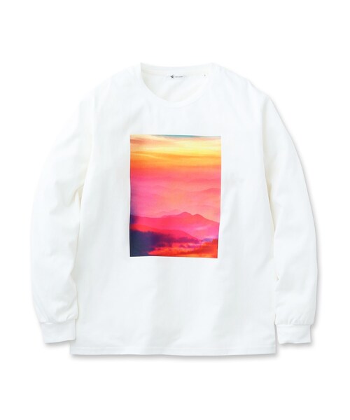 tk.TAKEO KIKUCHI（ティーケータケオキクチ）の「◆サンセットフォトロンTee（Tシャツ/カットソー・メンズ・ブラック/オフホワイト/チャコールグレー・02/04/03）」の4枚目の写真