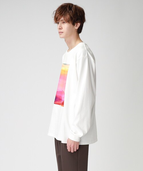 tk.TAKEO KIKUCHI（ティーケータケオキクチ）の「◆サンセットフォトロンTee（Tシャツ/カットソー・メンズ・ブラック/オフホワイト/チャコールグレー・02/04/03）」の6枚目の写真