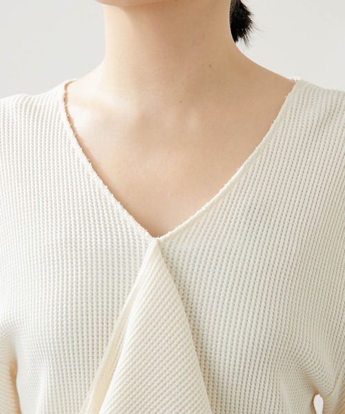 Whim Gazette（ウィムガゼット）の「【WEB限定】袖ギャザーフリルプルオーバー（Tシャツ/カットソー・レディース・チャコールグレー/ホワイト系その他・FREE）」の20枚目の写真