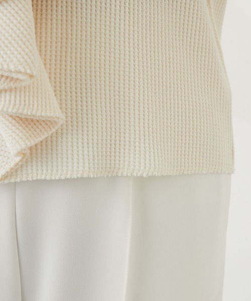 Whim Gazette（ウィムガゼット）の「【WEB限定】袖ギャザーフリルプルオーバー（Tシャツ/カットソー・レディース・チャコールグレー/ホワイト系その他・FREE）」の22枚目の写真