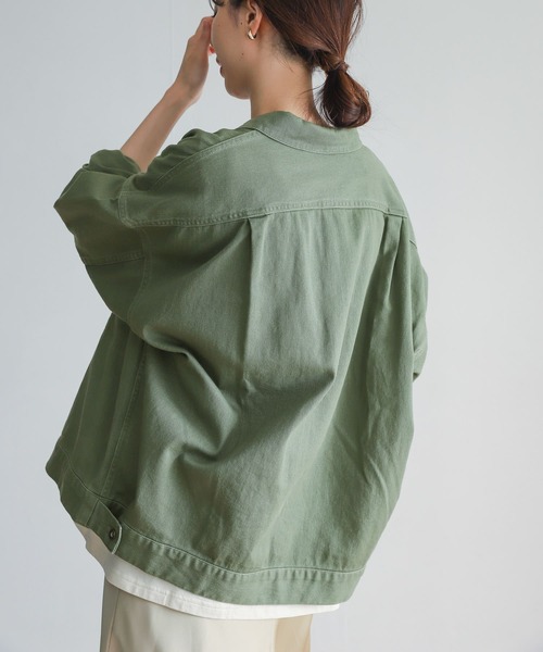 URBAN RESEARCH DOORS(アーバンリサーチドアーズ)の「コットンツイルドルマンジャケット(その他アウター・レディース・カーキ/ベージュ系その他・MEDIUM)」の6枚目の写真