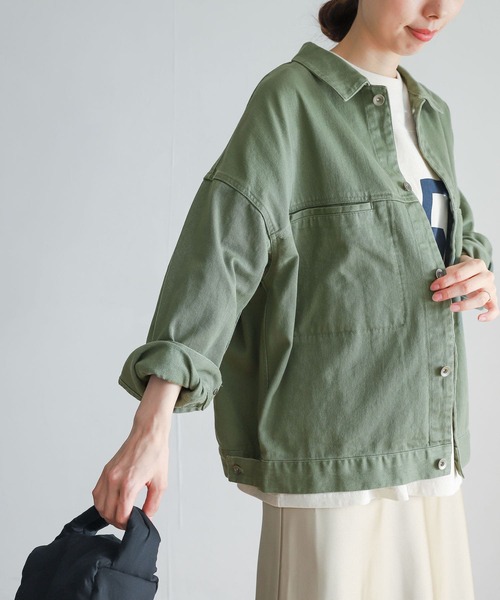 URBAN RESEARCH DOORS(アーバンリサーチドアーズ)の「コットンツイルドルマンジャケット(その他アウター・レディース・カーキ/ベージュ系その他・MEDIUM)」の8枚目の写真