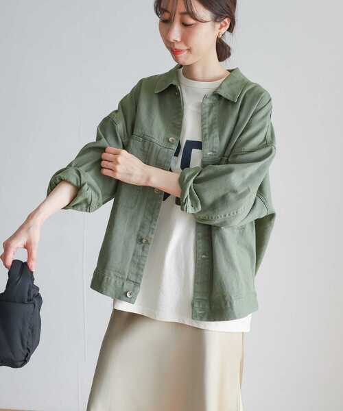 URBAN RESEARCH DOORS(アーバンリサーチドアーズ)の「コットンツイルドルマンジャケット(その他アウター・レディース・カーキ/ベージュ系その他・MEDIUM)」の11枚目の写真