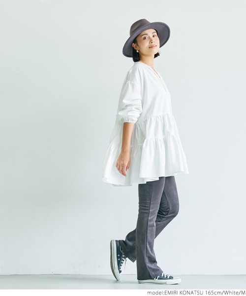 coca（coca）（コカ）の「ハリフワティアードチュニック（チュニック・レディース・ホワイト/ブラック・M/L）」の6枚目の写真