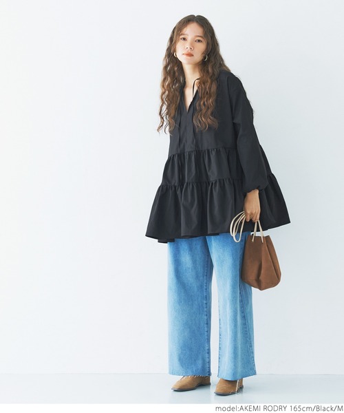 coca（coca）（コカ）の「ハリフワティアードチュニック（チュニック・レディース・ホワイト/ブラック・M/L）」の8枚目の写真