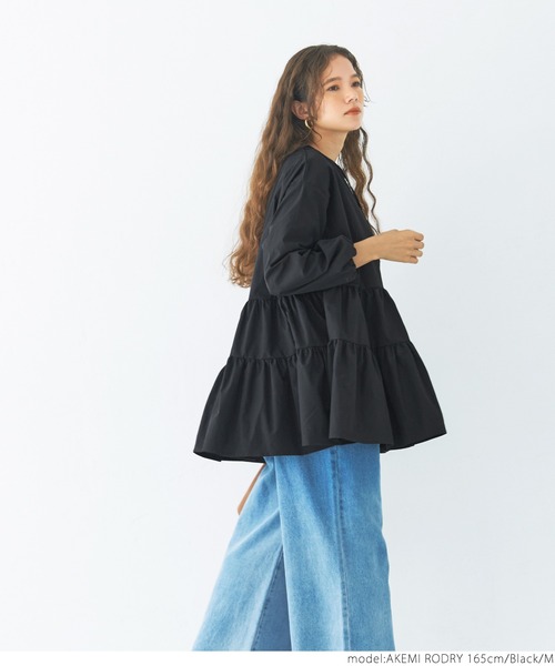 coca（coca）（コカ）の「ハリフワティアードチュニック（チュニック・レディース・ホワイト/ブラック・M/L）」の10枚目の写真