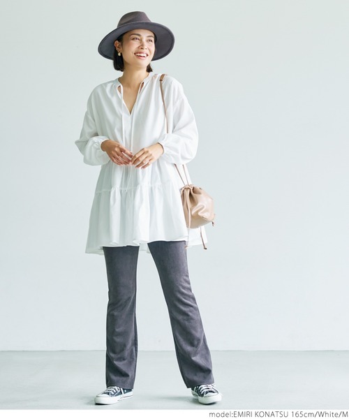 coca（coca）（コカ）の「ハリフワティアードチュニック（チュニック・レディース・ホワイト/ブラック・M/L）」の3枚目の写真